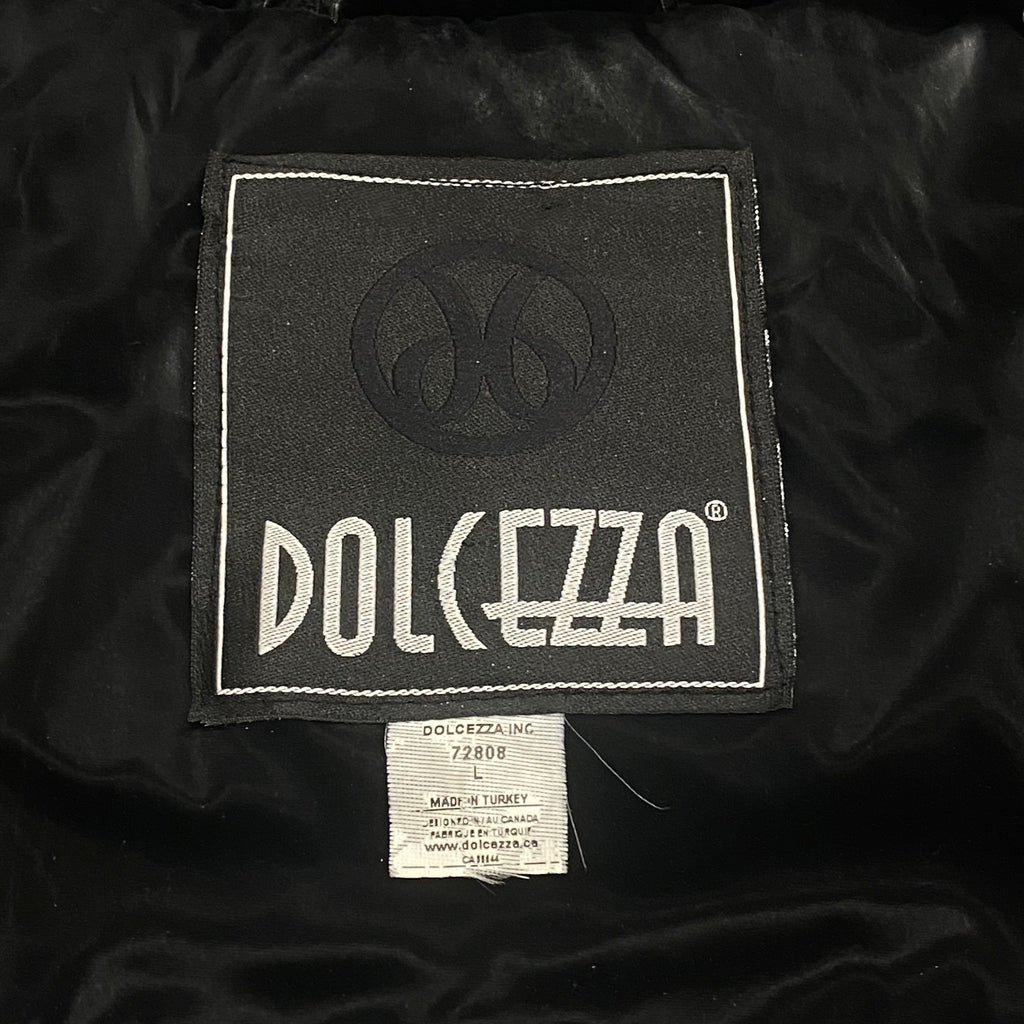 Dolcezza Reflective Taupe Sleeveless Hooded Puffer Jacket Women’s Large