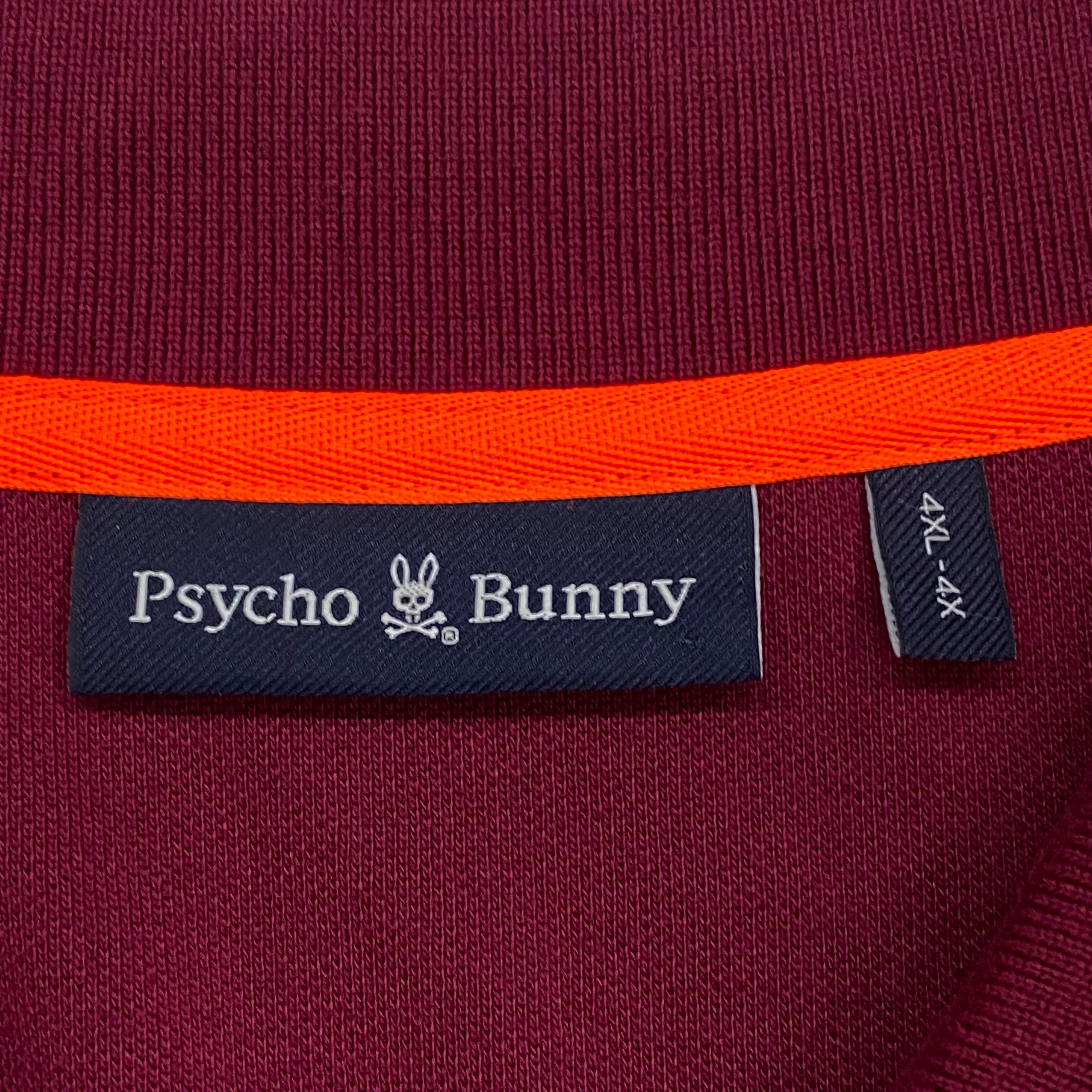 Psycho Bunny By Robert Godley 2023 Maroon Crossbones Polo Shirt Men’s 4XL