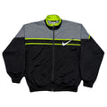 Vintage Nike White Tag Black Gray Neon Green Big Swoosh Jacket Men’s Medium