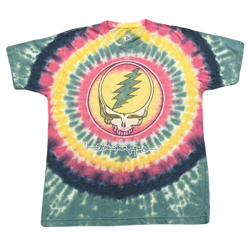 Liquid Blue Vintage Grateful Dead Steal Your Face Rasta Hippie Retro T-Shirt Men’s Large