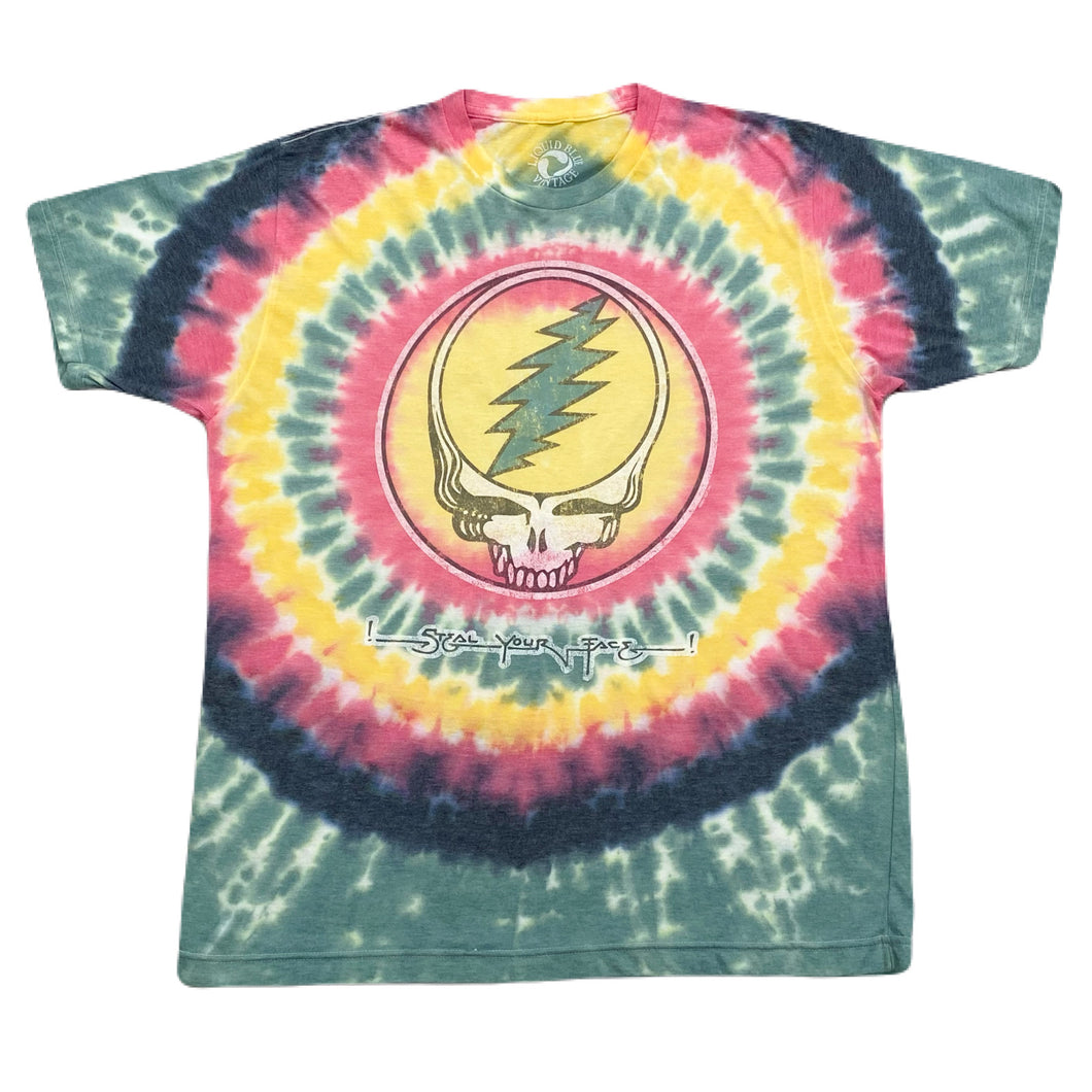 Liquid Blue Vintage Grateful Dead Steal Your Face Rasta Hippie Retro T-Shirt Men’s Large