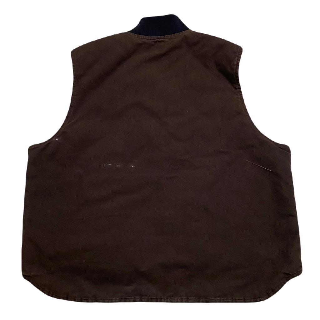 Vintage Carhartt Quilted Lined V02 DKB Dark Brown Canvas Vest Men’s 2XL