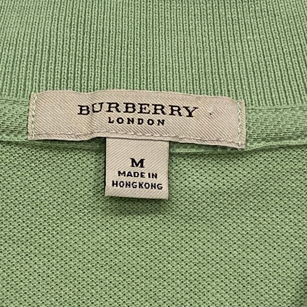 Burberry London Big Chest Logo Embroidered Green Cotton Polo Shirt Men’s Medium