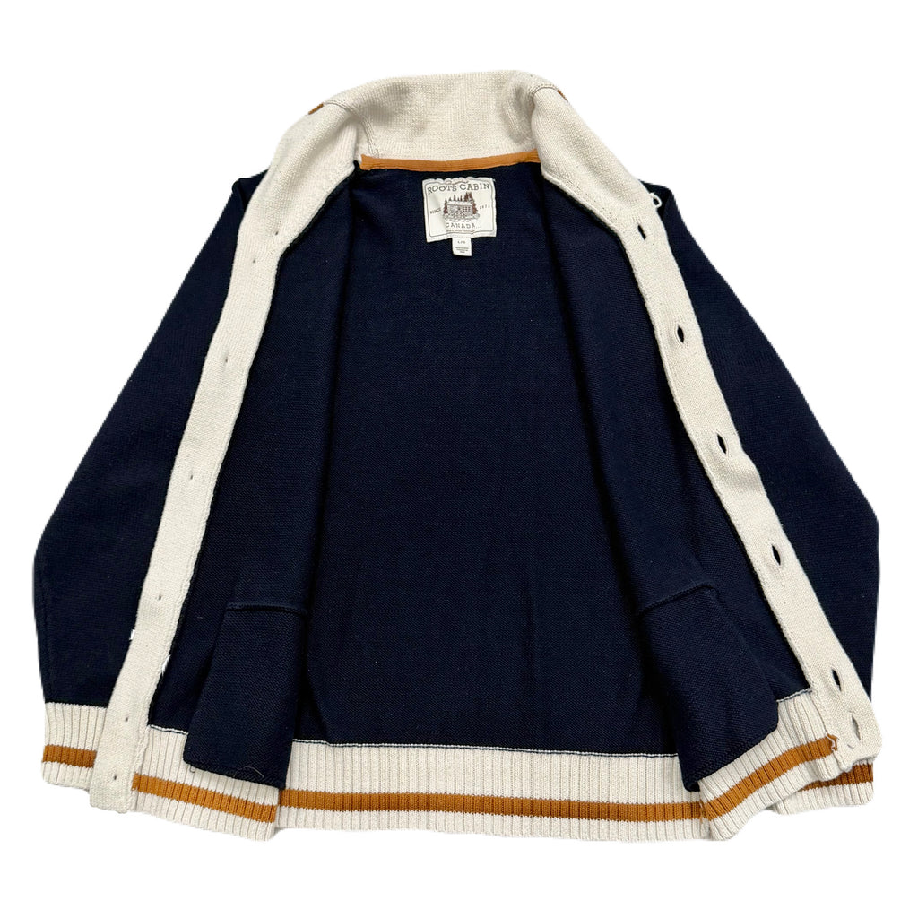 Roots Cabin Collection Navy Cardigan Knit Sweater Men’s Large