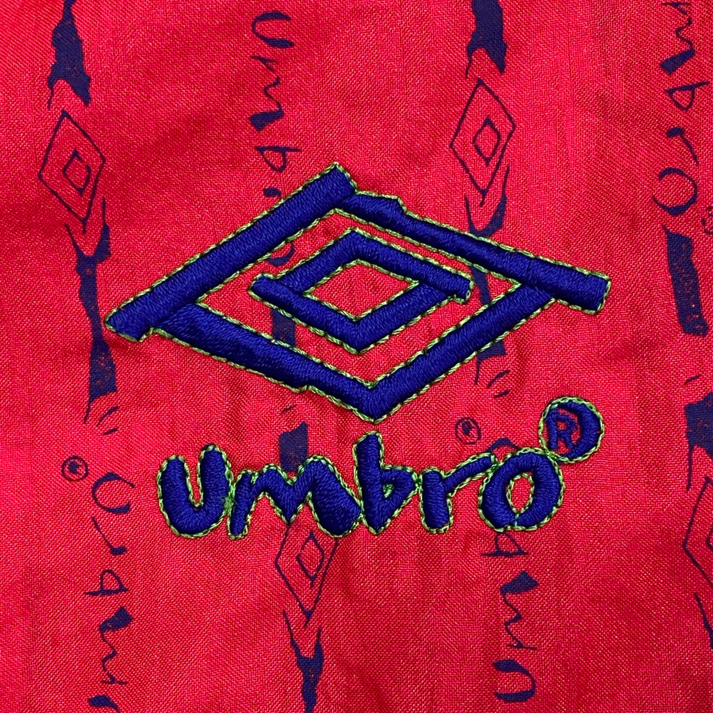 Vintage Umbro International Sand Soccer Federation Neon Pink Blue Made In USA Shorts Men’s Large