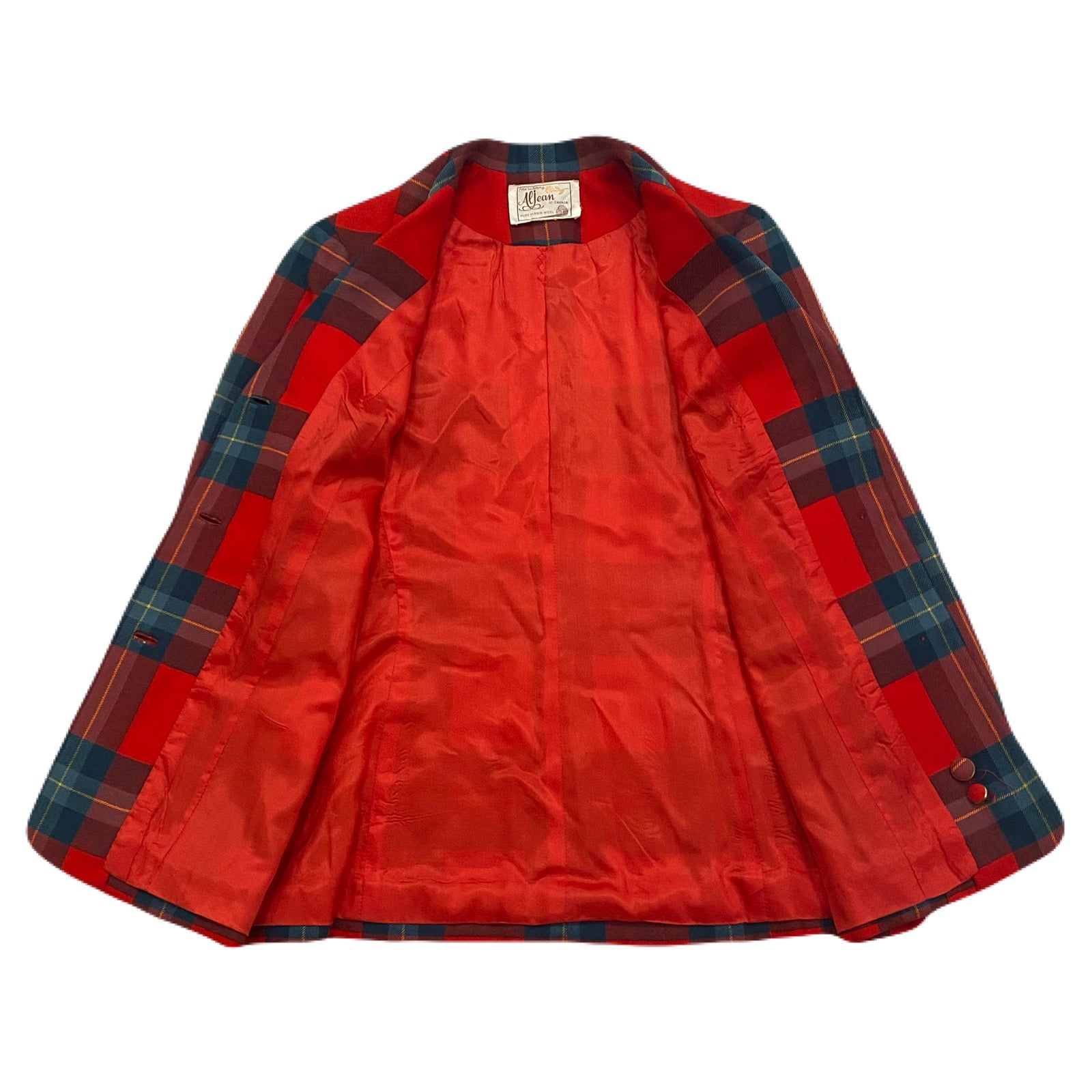 Vintage Aljean Lindsay Plaid Wool Blazer Jacket Women’s Size Unknown