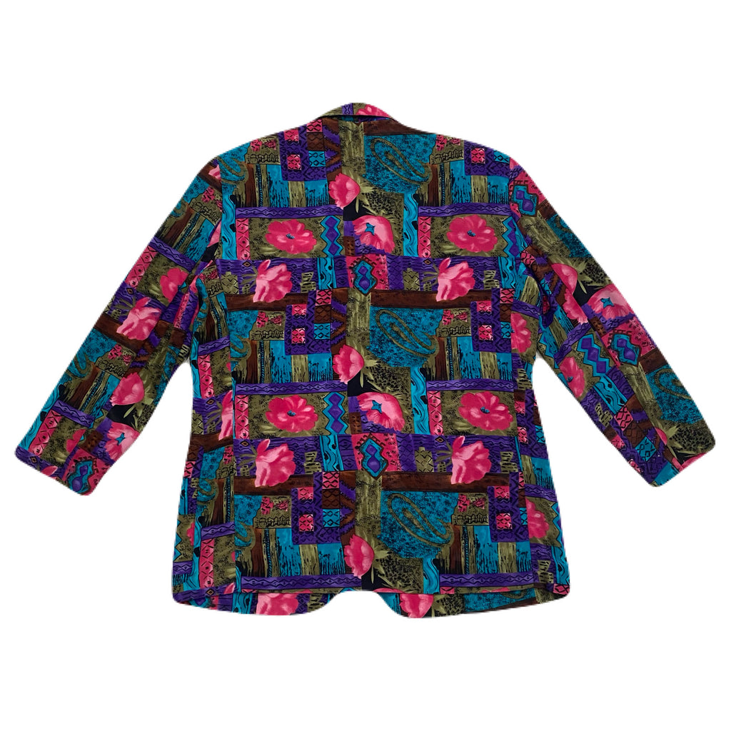 Vintage 80’s Braemar By Jeremy Scott All Over Print Blazer Jacket Women’s Size 14