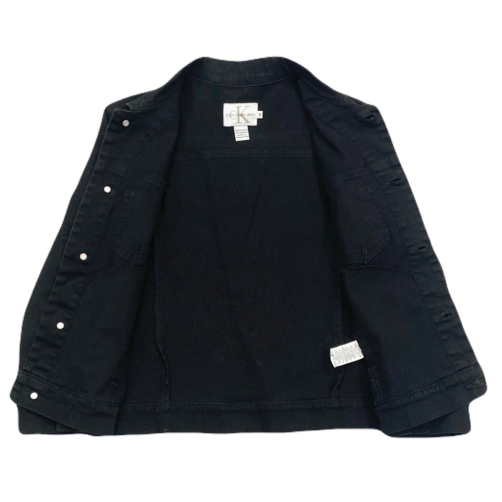 Vintage Calvin Klein Black Stretch Denim Style Jacket Women’s Small