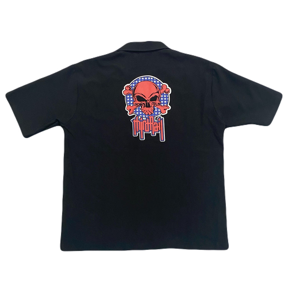 Vintage Third Rail Skull & Crossbones Skater Skate Button Up Shirt Men’s Medium