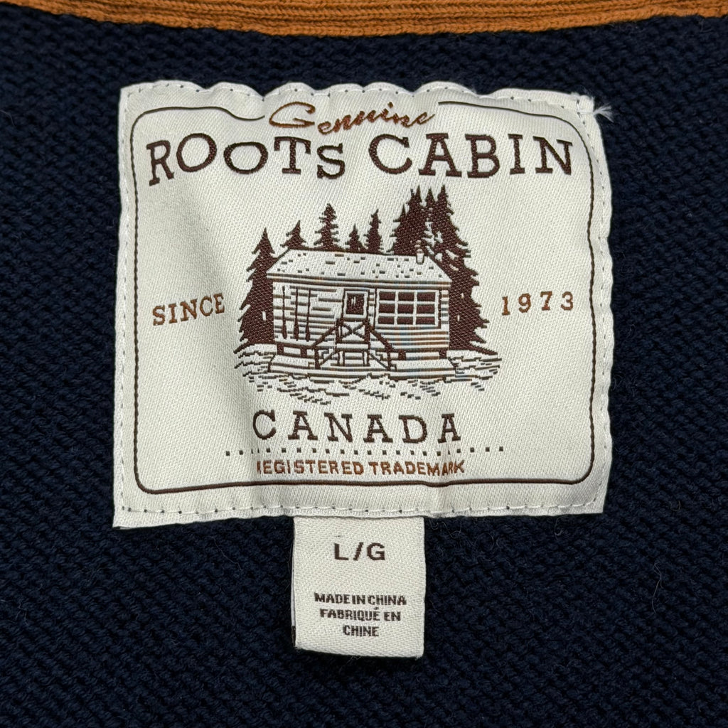 Roots Cabin Collection Navy Cardigan Knit Sweater Men’s Large