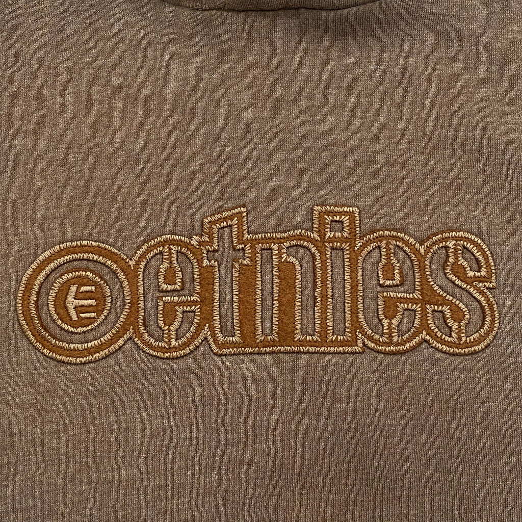 Vintage Etnies Skate Embroidered Logo Brown Skater Hoodie Men’s Large