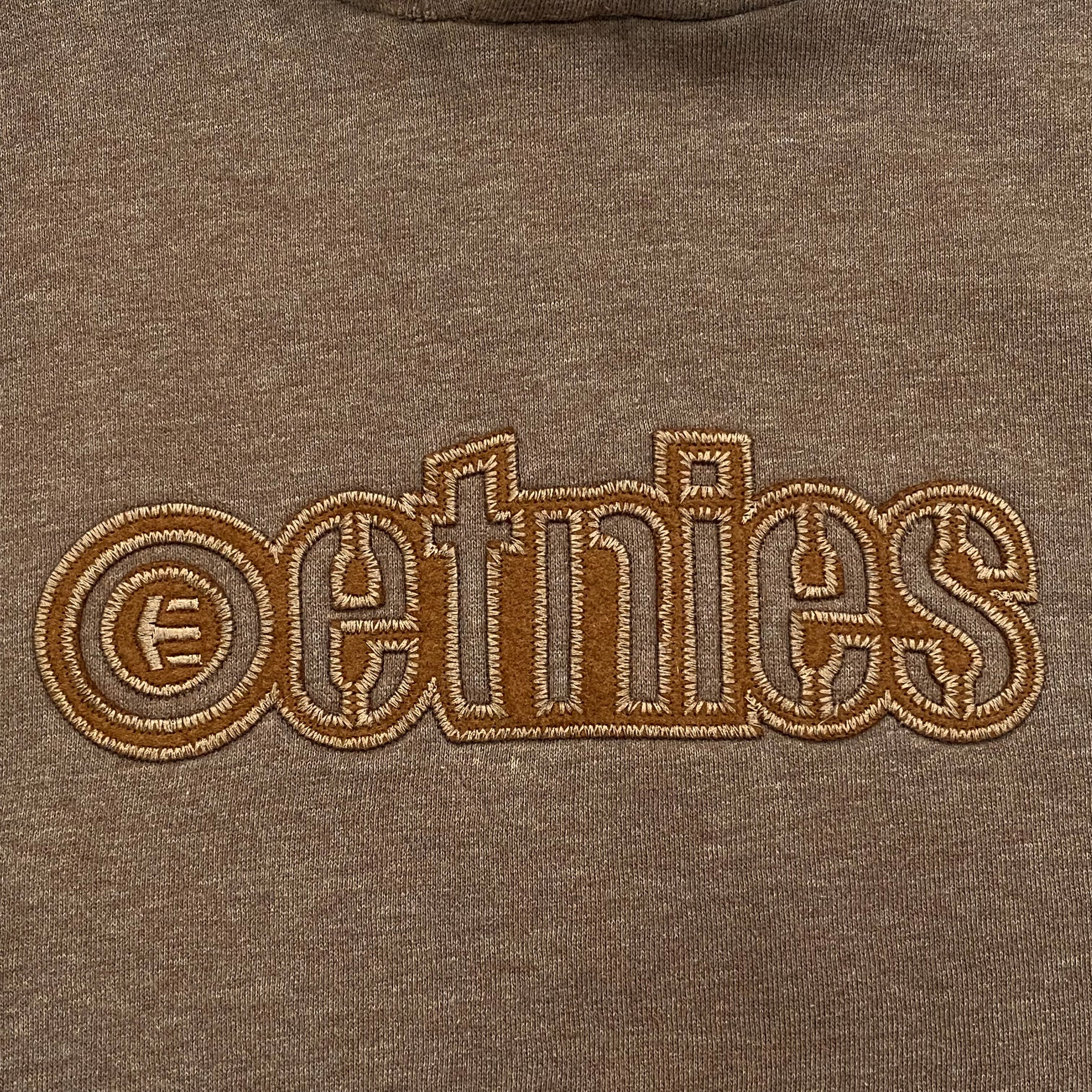 Vintage Etnies Skate Embroidered Logo Brown Skater Hoodie Men’s Large