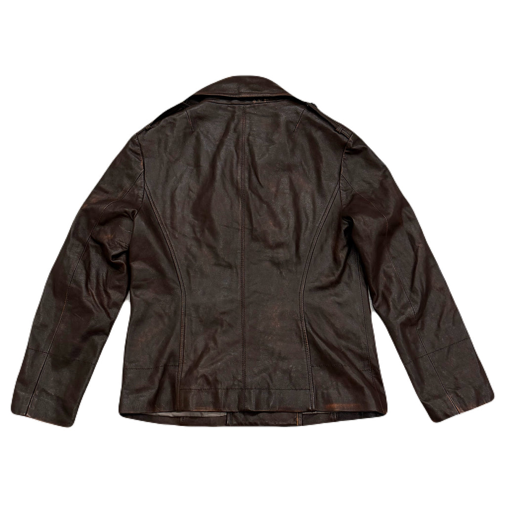 Rudolf Dassler Schuhfabrik By Puma Genuine Leather Double Breasted Jacket Women’s Large