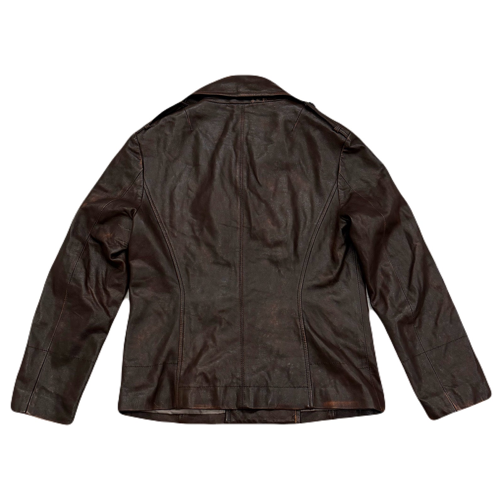 Rudolf Dassler Schuhfabrik By Puma Genuine Leather Double Breasted Jacket Women’s Large