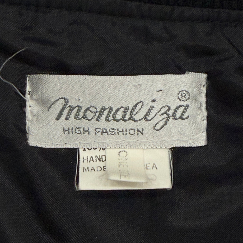 Vintage 80’s Monaliza Satin Tiger Full Zip Shoulder Pads Bomber Jacket Women’s One Size Fits All