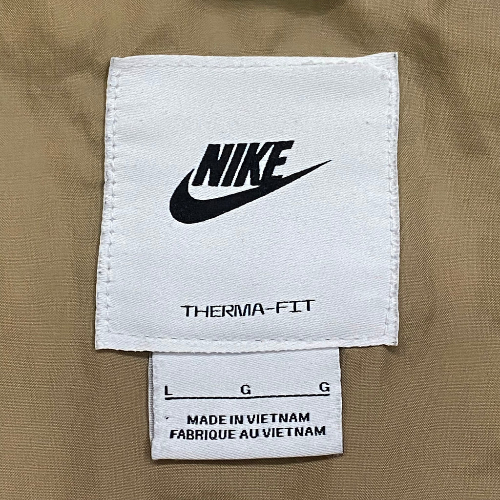 Nike Therma Fit Windrunner Quilted Beige Black Zip Puffer Vest Men’s Large