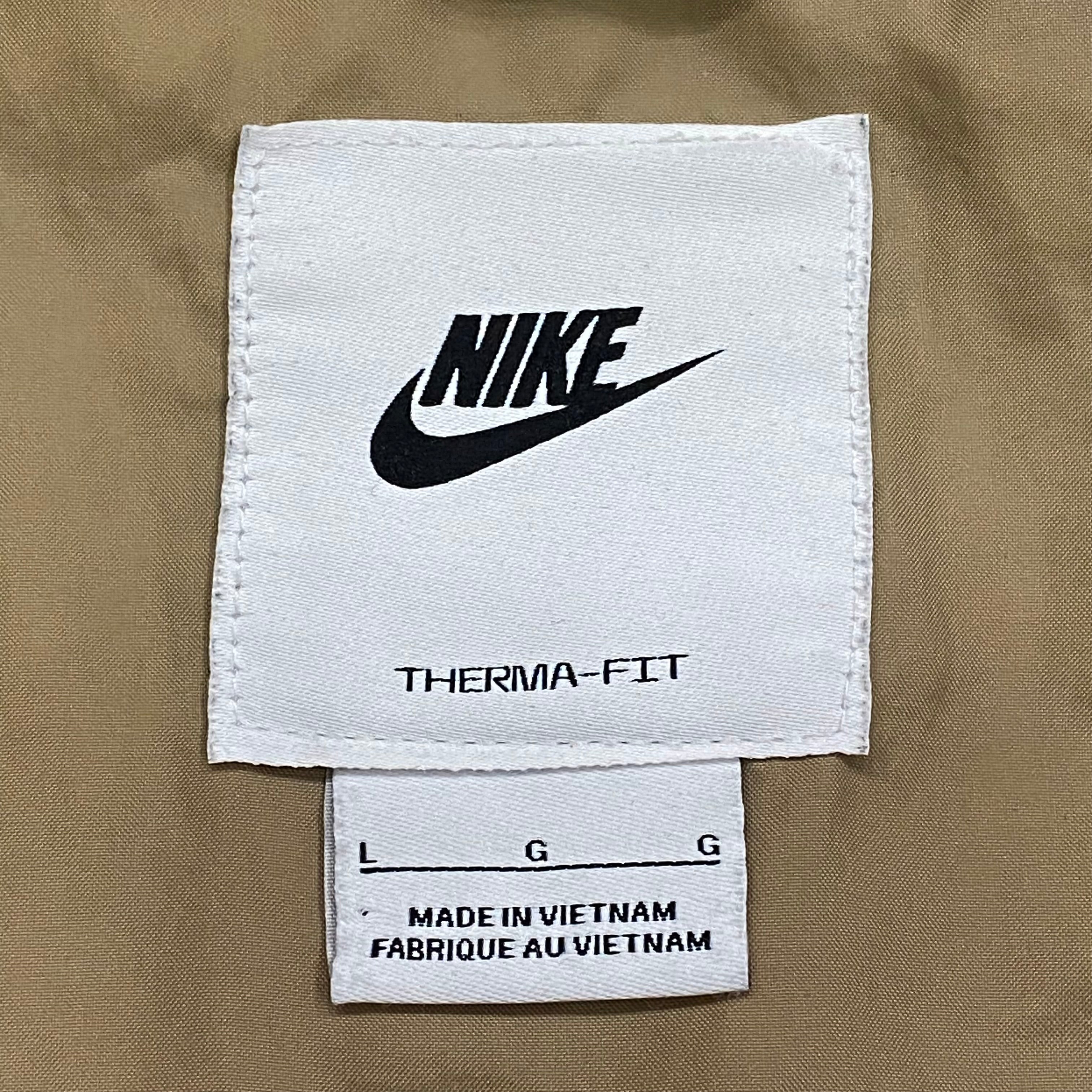 Nike Therma Fit Windrunner Quilted Beige Black Zip Puffer Vest Men’s Large