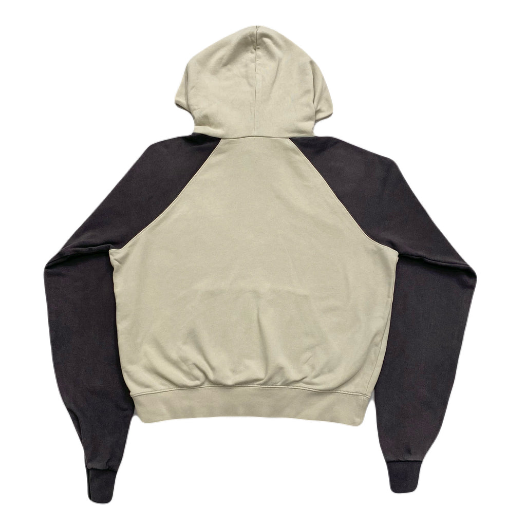 Fear Of God Essentials Flocked Logo Teens Wheat/Dark Gray Raglan Hoodie 14/16