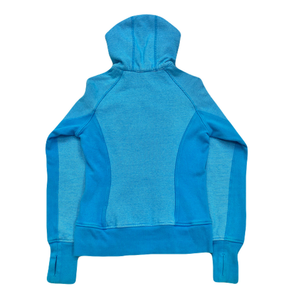 Lululemon Striped Turquoise Blue Scuba Hoodie Women’s Size 6
