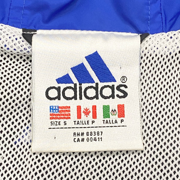 Vintage Adidas Packable Colorblock Black Blue White Windbreaker Jacket Men’s Small