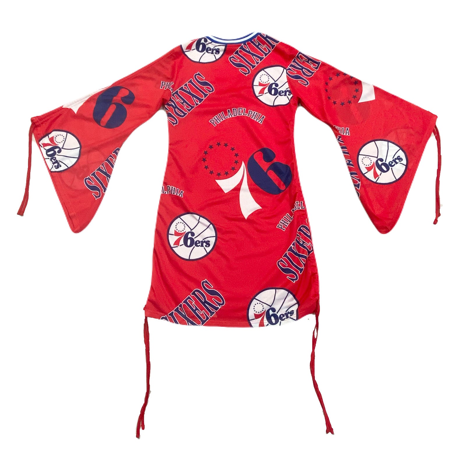 Vintage Hardwood Classics NBA Philadelphia 76ers All Over Print Jersey Dress Women’s XL