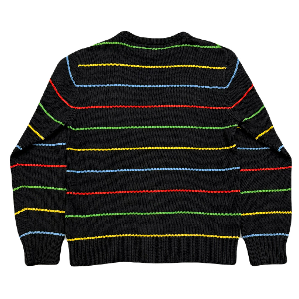 Vintage Freshjive Fresh Jive Black Multicolor Striped Cotton Sweater Men’s Small