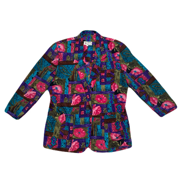 Vintage 80’s Braemar By Jeremy Scott All Over Print Blazer Jacket Women’s Size 14
