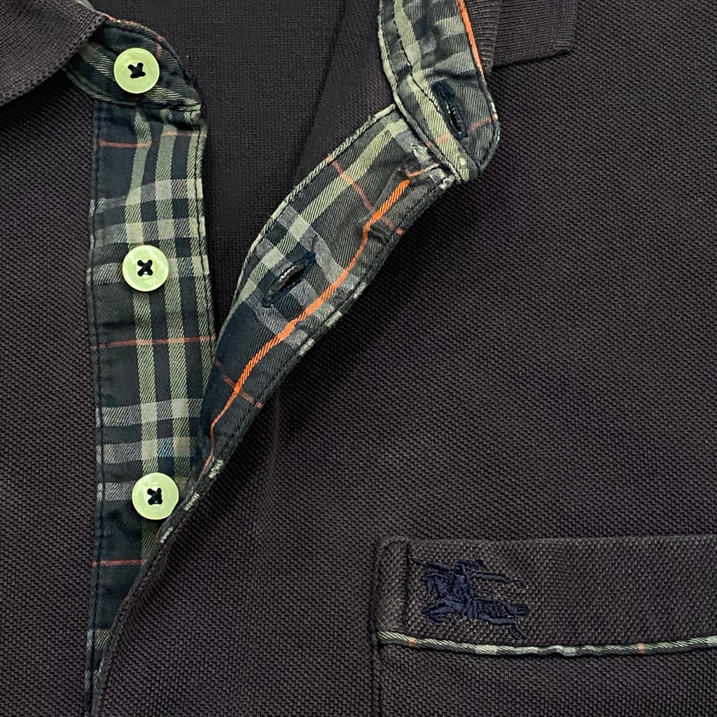 Vintage Burberrys Of London Blue Gray Faded Pocket Polo Shirt Men’s Medium