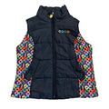 COOGI Black Multicolor Rainbow Puffer Vest Women’s XL