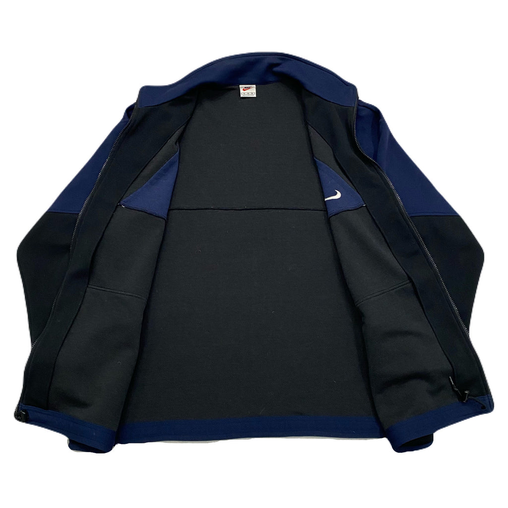 Vintage 90’s Nike White Tag Black & Navy Blue Zip Track Jacket Men’s XL