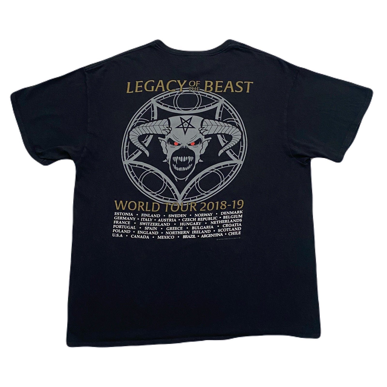 Iron Maiden Legacy Of The Beast 2018-19 World Tour Rock Metal T-Shirt Men’s XL