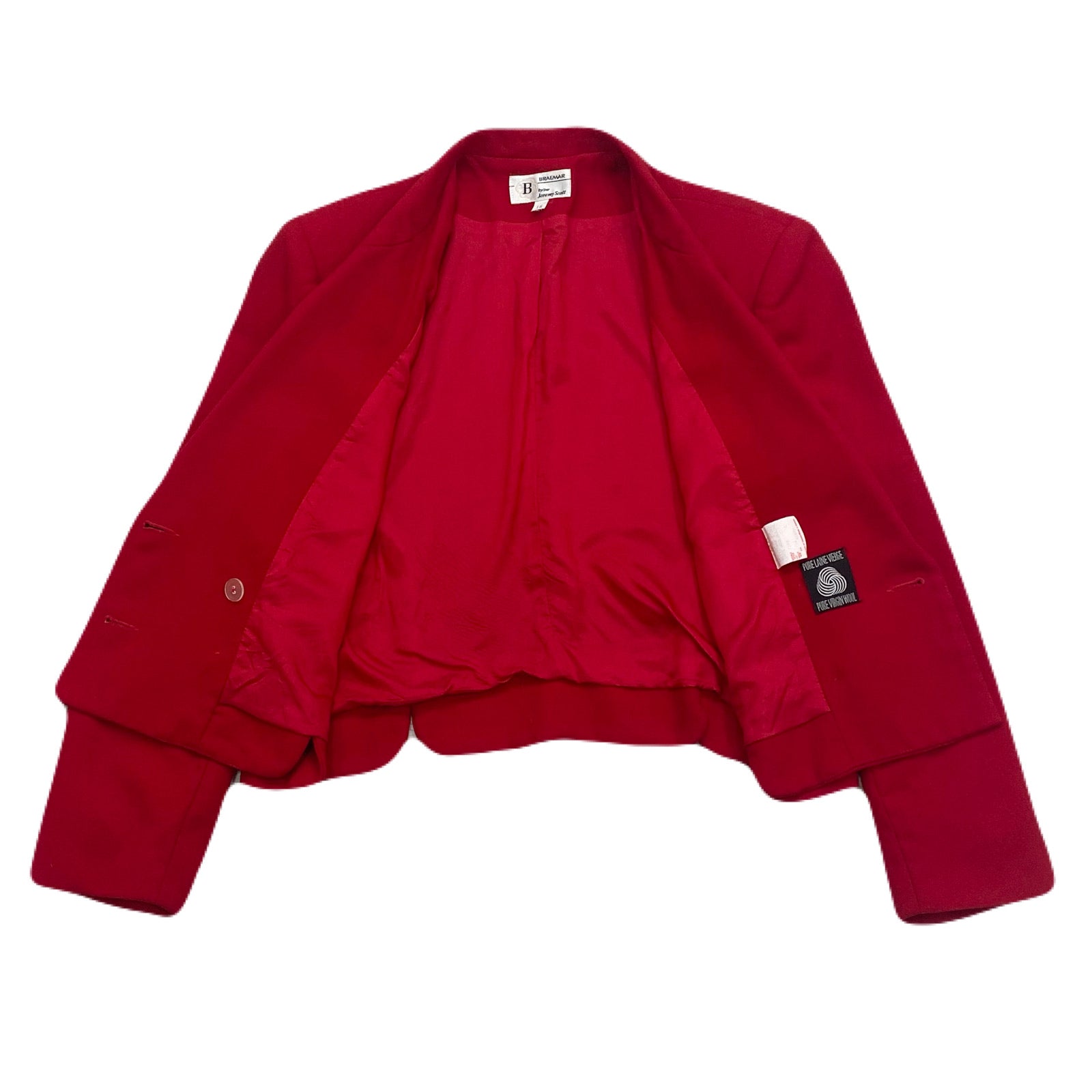 Vintage 80’s Braemar By Jeremy Scott Virgin Wool Blazer Jacket Women’s 16