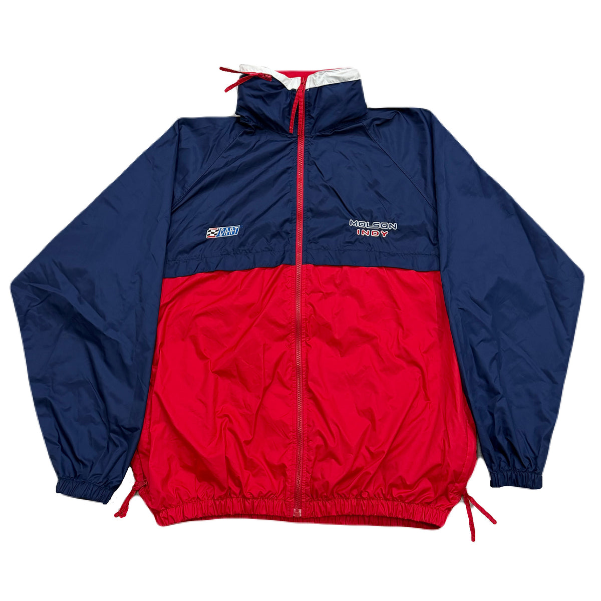 Vintage Molson Indy C.A.R.T. Concealable Hood Vented Windbreaker Jacket Men’s XL