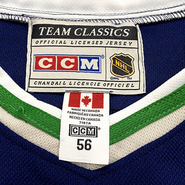 Vintage CCM Team Classics NHL Hartford Whalers #30 Blue Hockey Jersey Men’s 56
