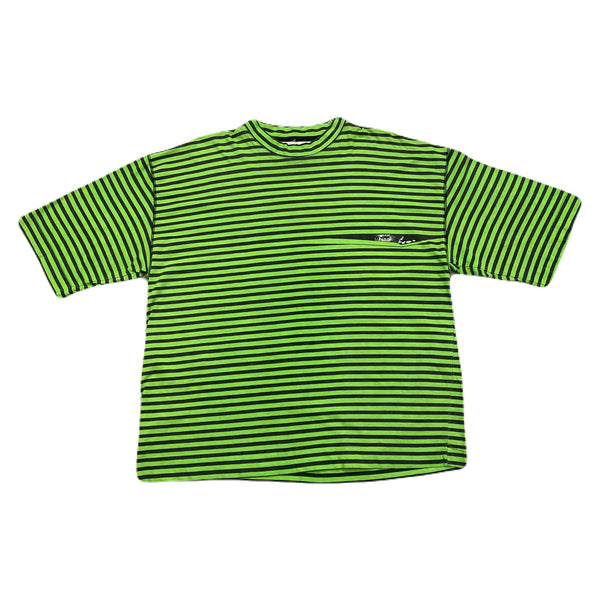 Vintage 1990 A Couple Of Guys Striped Lime Black Sample T-Shirt Men’s Large