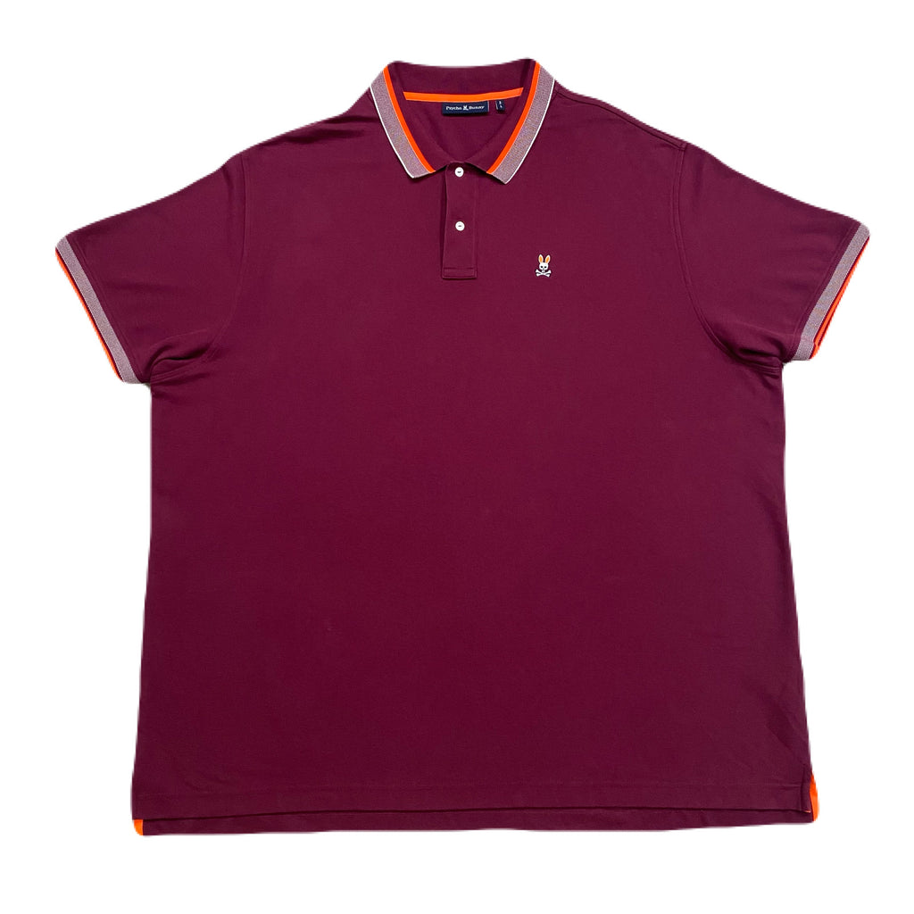 Psycho Bunny By Robert Godley 2023 Maroon Crossbones Polo Shirt Men’s 4XL