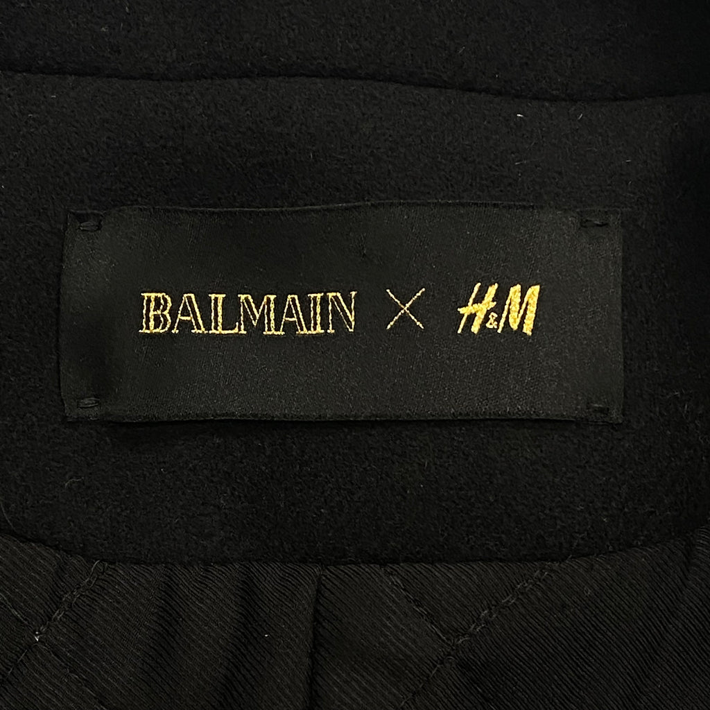 Balmain x H&M Double Breasted Padded Lined Wool Peacoat with Gold Buttons Women’s 34 (4 US)