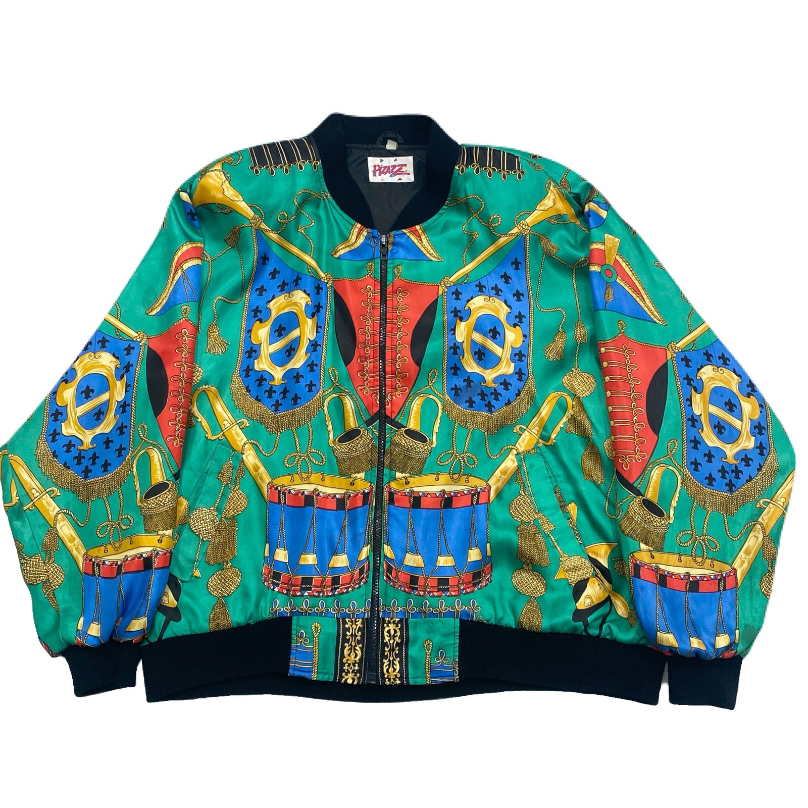 Vintage 80’s Pizazz All Over Print Satin Jacket Women’s Large