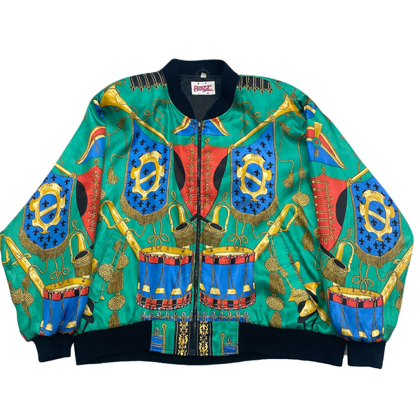 Vintage 80’s Pizazz All Over Print Satin Jacket Women’s Large