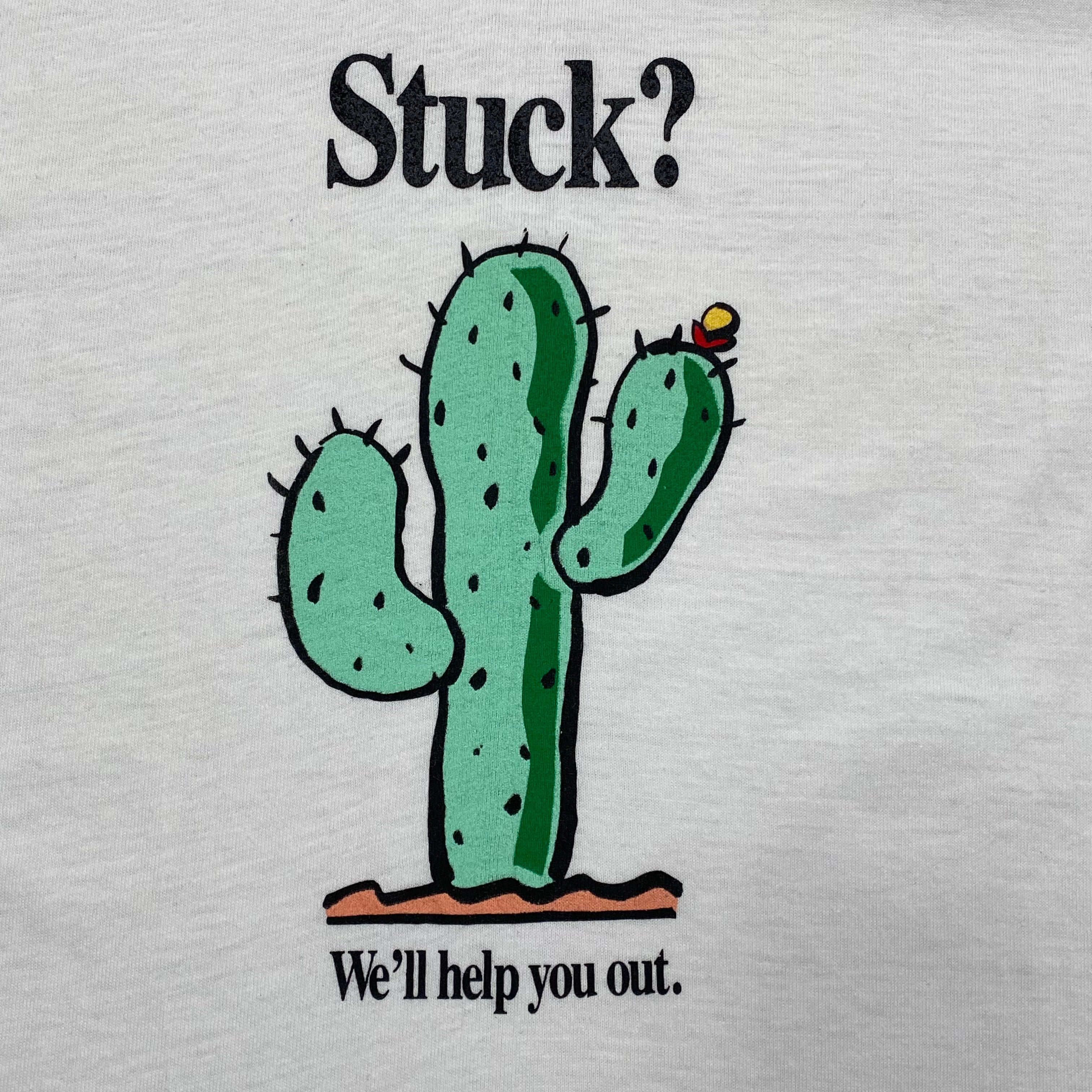Vintage 1988 Xerox Stuck? We’ll Help You Out Cactus T-Shirt Large