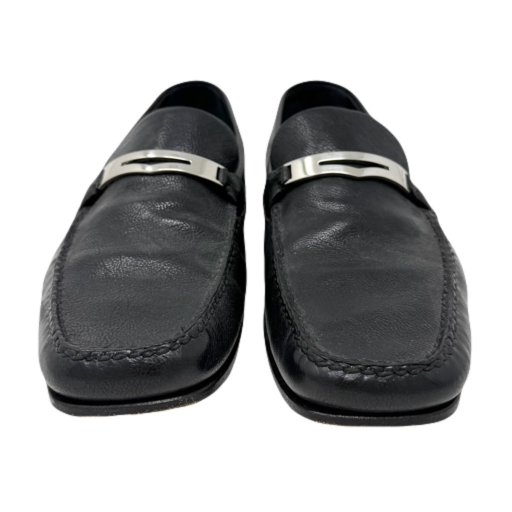 Prada Nero 2D 2121 Black Grain Calf Leather Slip-On Dress Shoes Men’s 9.5 US
