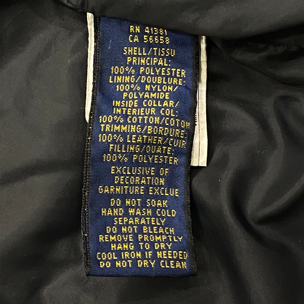 Polo Ralph Lauren Black Corduroy Collar Quilted Equestrian Vest Women’s XS