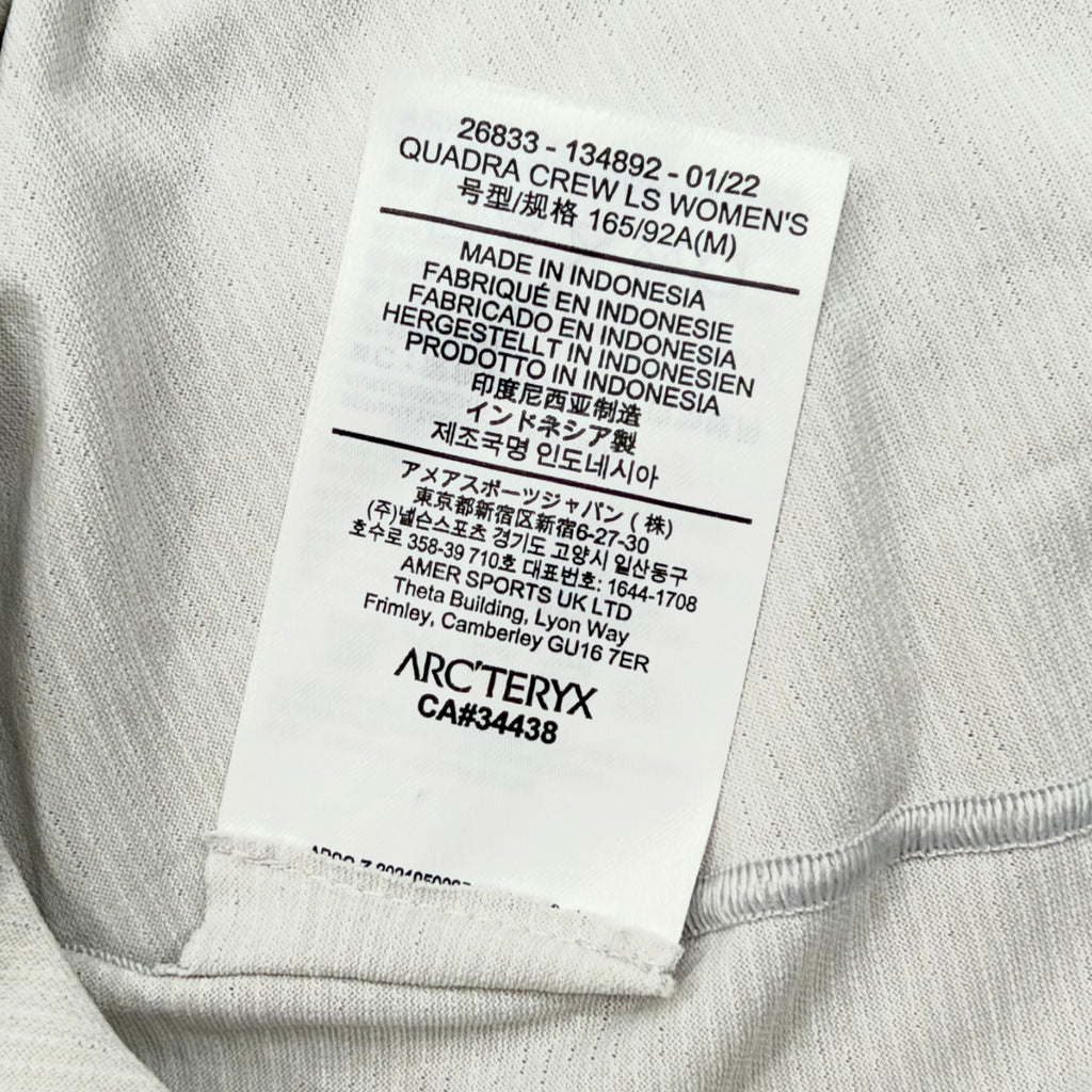 Arcteryx Arc’teryx Academy Quadra Crew LS Light Gray Shirt Women’s Medium