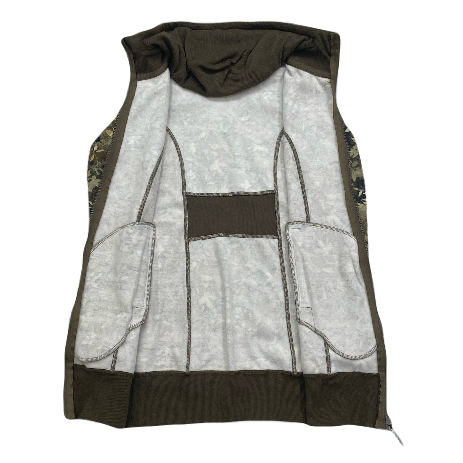 Triple Five Soul Camo Foliage Concealable Hood Long Zip Hoodie Women’s XL