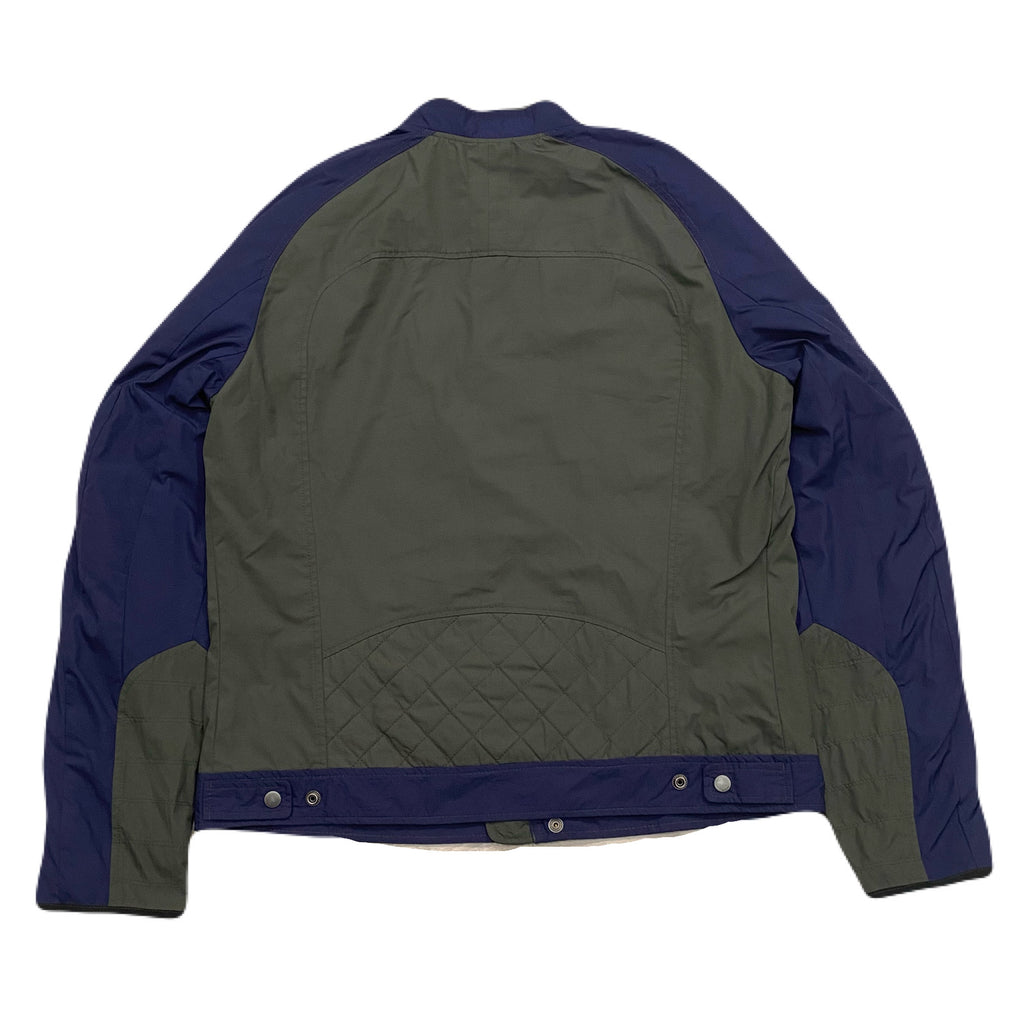 Diesel Y2K Patched Gray Blue Cafe Racer Biker Moto Jacket Men’s XXL