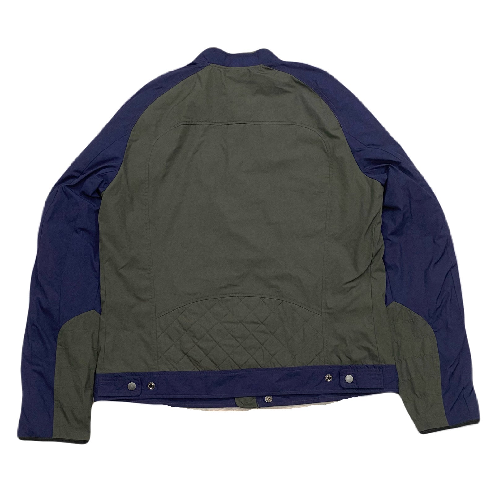 Diesel Y2K Patched Gray Blue Cafe Racer Biker Moto Jacket Men’s XXL