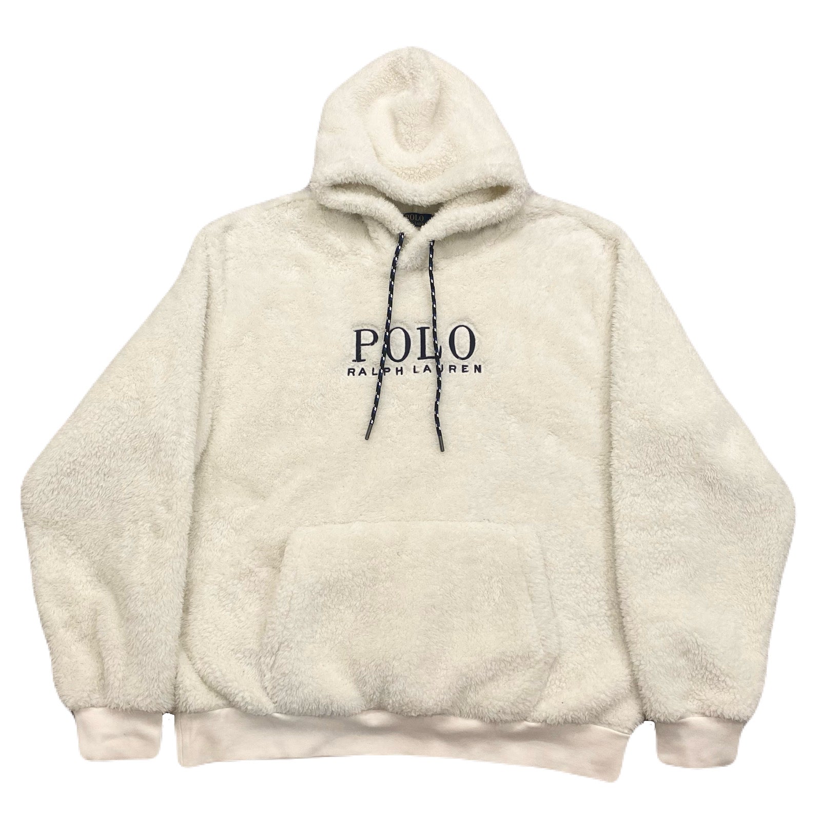 Polo Ralph Lauren Pile Fleece White Ivory Hoodie Men’s XL