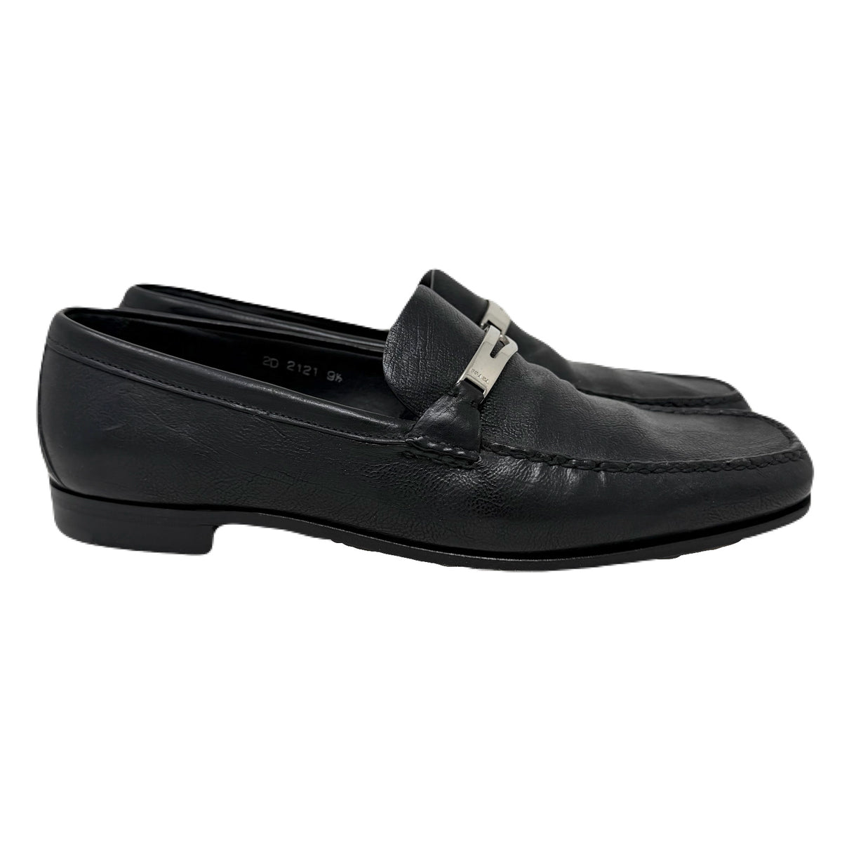 Prada Nero 2D 2121 Black Grain Calf Leather Slip-On Dress Shoes Men’s 9.5 US
