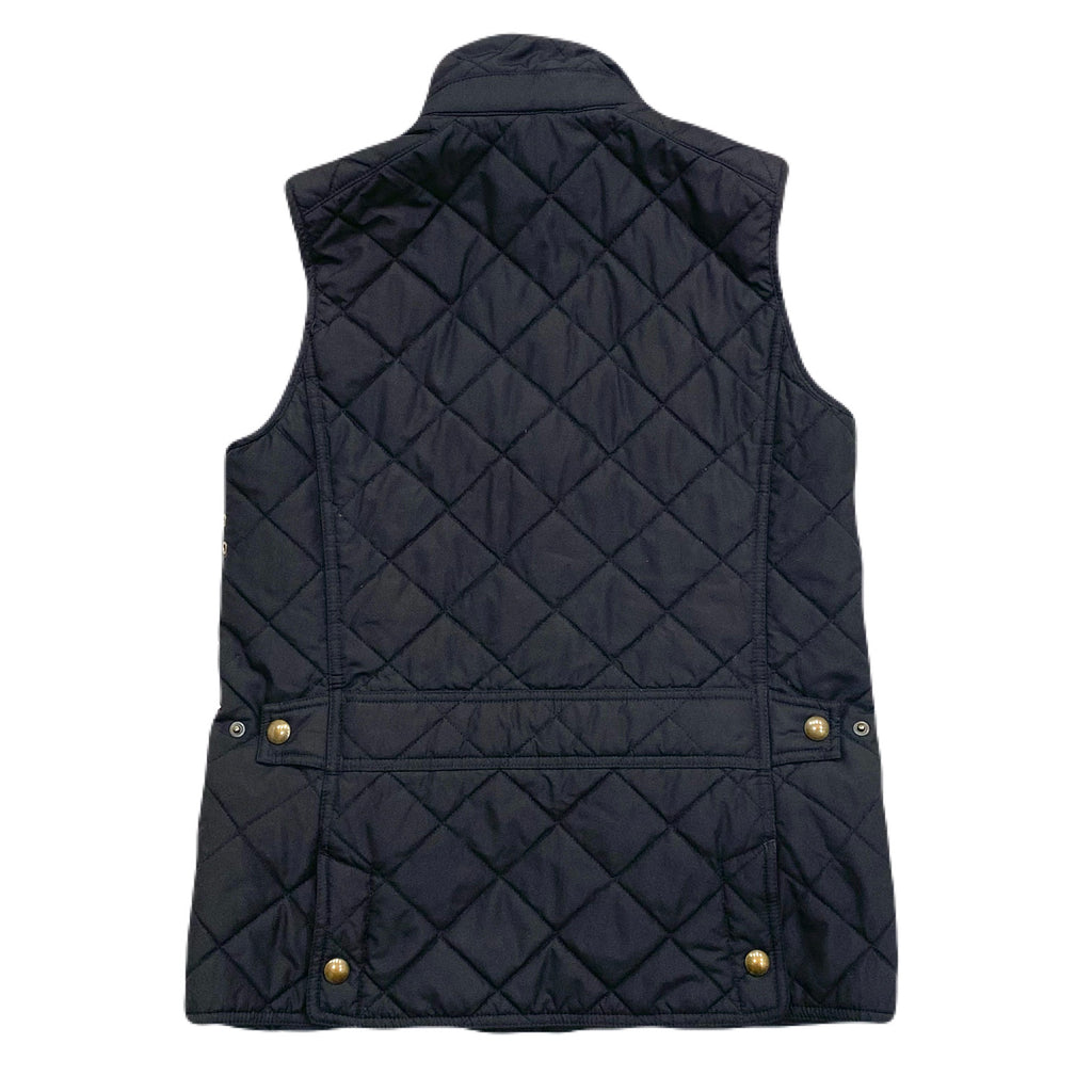 Polo Ralph Lauren Black Corduroy Collar Quilted Equestrian Vest Women’s XS