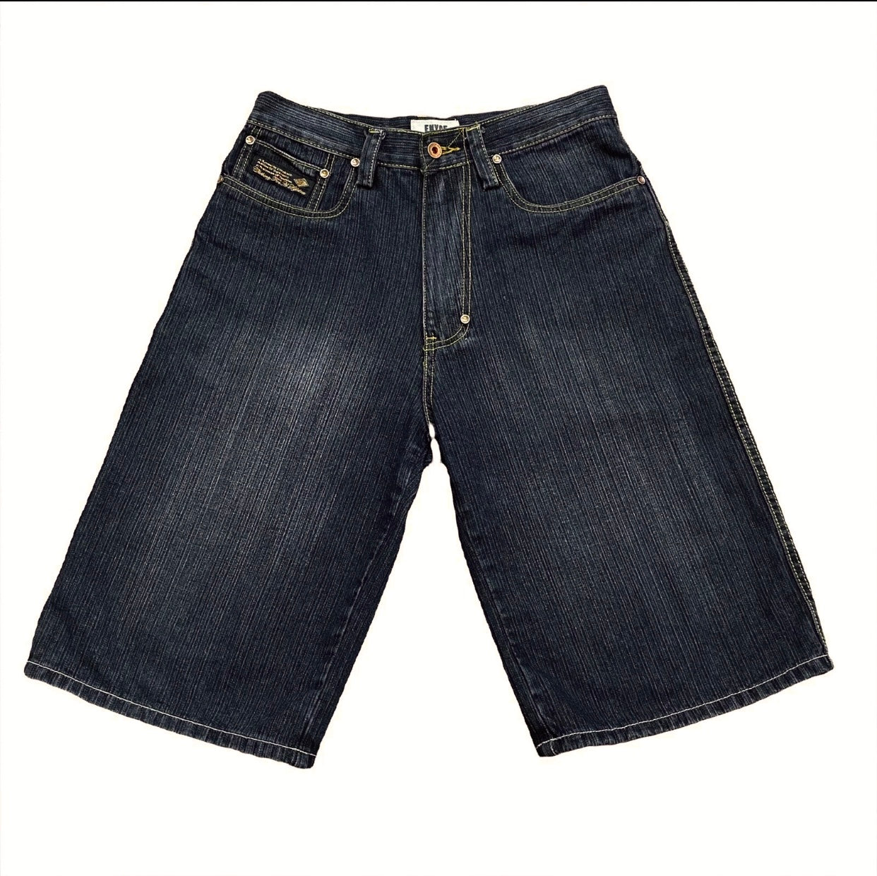 Enyce Embroidered Black Denim Shorts 32